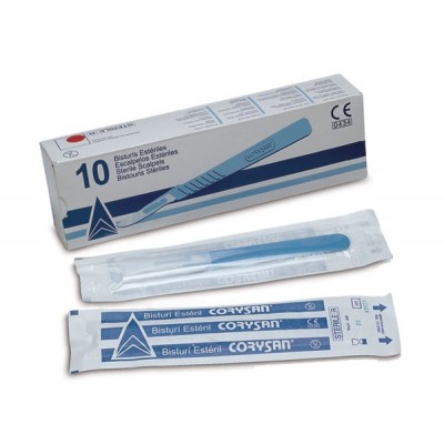 Comprar BISTURI COMPLETO CORYSAN ESTERIL N 20 10 UNIDADES al mejor precio en NuestraFarma, tu farmacia online