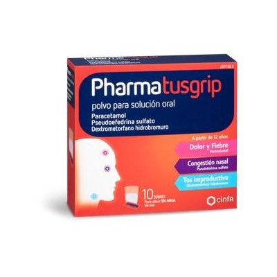Comprar PHARMAGRIP TOS Y CONGESTION 10 SOBRES POLVO PARA SOLUCION ORAL al mejor precio en NuestraFarma, tu farmacia online