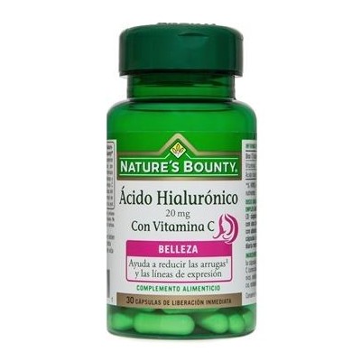 Comprar NATURES BOUNTY ACIDO HIALURONICO 20MG CON VITAMINA C 30 CAPSULAS al mejor precio en NuestraFarma, tu farmacia online