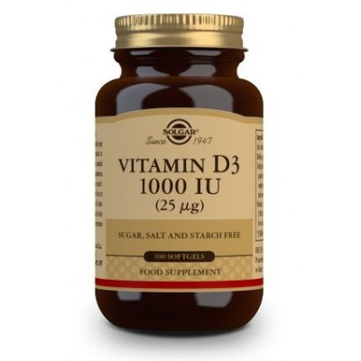 Comprar SOLGAR VITAMINA D3 1000UI (25MCG) 100 CAPSULAS BLANDAS al mejor precio en NuestraFarma, tu farmacia online