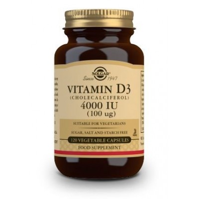 Comprar SOLGAR VITAMINA D3 4000UI (100MCG) 120 CAPSULAS VEGETALES al mejor precio en NuestraFarma, tu farmacia online