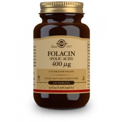 Comprar SOLGAR FOLACIN (ACIDO FOLICO) 400MCG 250 COMPRIMIDOS al mejor precio en NuestraFarma, tu farmacia online