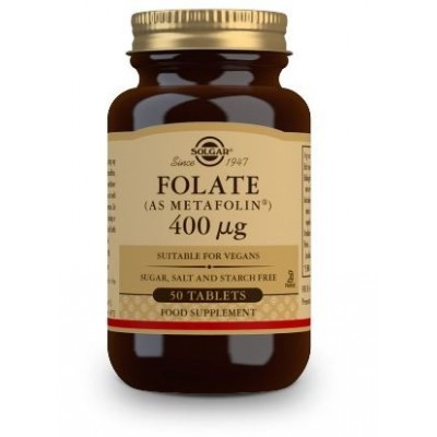 Comprar SOLGAR FOLATO (COMO METAFOLIN) 400MCG 50 COMPRIMIDOS al mejor precio en NuestraFarma, tu farmacia online
