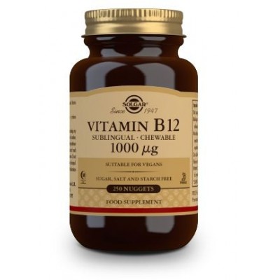 Comprar SOLGAR VITAMINA B12 (CIANOCOBALAMINA) 1000 MCG 250 COMPRIMIDOS MASTICABLES al mejor precio en NuestraFarma, tu farmacia online