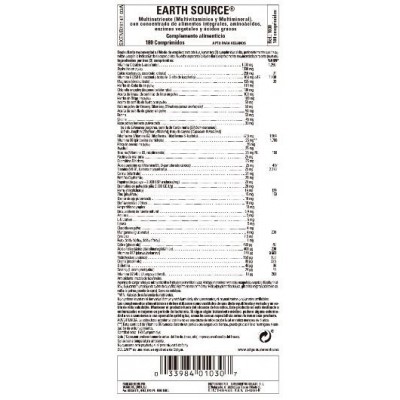 Comprar SOLGAR EARTH SOURCE (MULTIVITAMINICO Y MINERAL) 180 COMPRIMIDOS al mejor precio en NuestraFarma, tu farmacia online