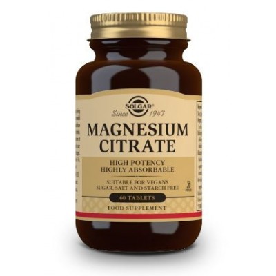 Comprar SOLGAR CITRATO DE MAGNESIO 60 COMPRIMIDOS al mejor precio en NuestraFarma, tu farmacia online