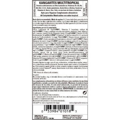 Comprar SOLGAR KANGAVITES MULTI-FRUTAS TROPICALES 60 COMPRIMIDOS MASTICABLES al mejor precio en NuestraFarma, tu farmacia online