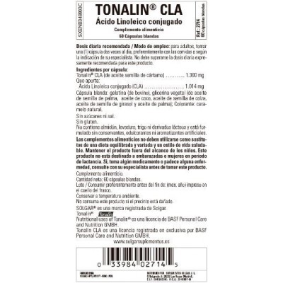 Comprar SOLGAR TONALIN CLA 60 CAPSULAS BLANDAS al mejor precio en NuestraFarma, tu farmacia online