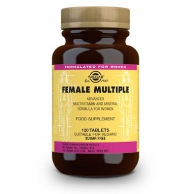 Comprar SOLGAR FEMALE MULTIPLE (COMPLEJO PARA LA MUJER) 120 COMPRIMIDOS al mejor precio en NuestraFarma, tu farmacia online