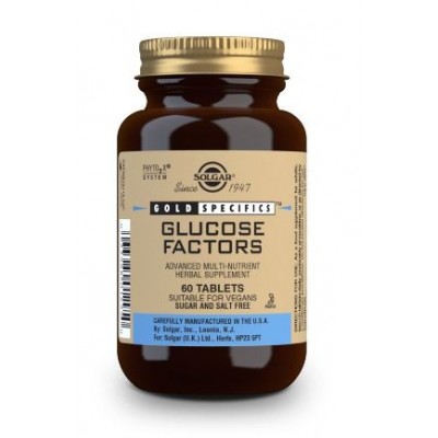 Comprar SOLGAR GOLD SPECIFICS GLUCOSE FACTORS 60 COMPRIMIDOS al mejor precio en NuestraFarma, tu farmacia online