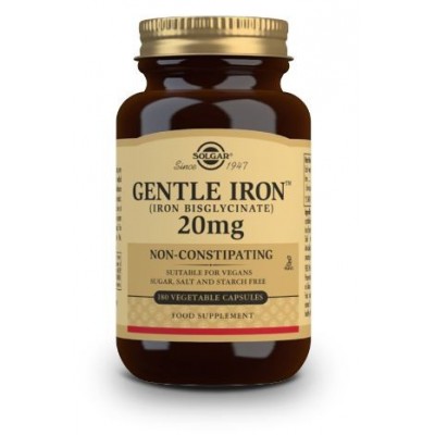 Comprar SOLGAR HIERRO GENTLE (HIERRO BISGLICINATO) 20 MG 180 CAPSULAS VEGETALES al mejor precio en NuestraFarma, tu farmacia online