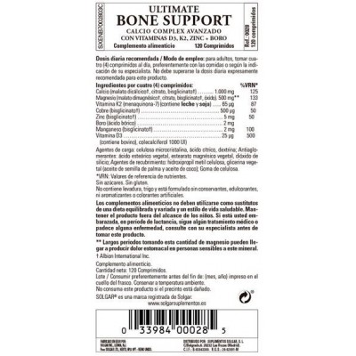 Comprar SOLGAR ULTIMATE BONE SUPPORT 120 COMPRIMIDOS al mejor precio en NuestraFarma, tu farmacia online