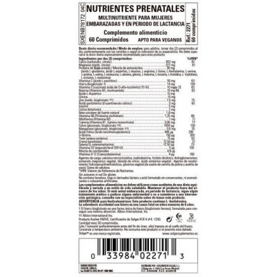 Comprar SOLGAR NUTRIENTES PRENATALES 60 COMPRIMIDOS al mejor precio en NuestraFarma, tu farmacia online