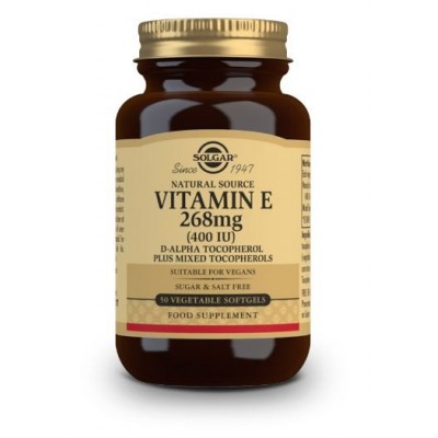 Comprar SOLGAR VITAMINA E 400UI (268MG) 50 CAPSULAS VEGETALES BLANDAS al mejor precio en NuestraFarma, tu farmacia online