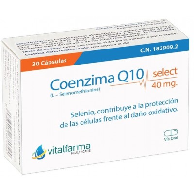 Comprar COENZIMA Q10 SELECT 40 MG 30 CAPSULAS al mejor precio en NuestraFarma, tu farmacia online