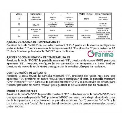 Comprar TERMOMETRO INFRARROJO TO-01 al mejor precio en NuestraFarma, tu farmacia online