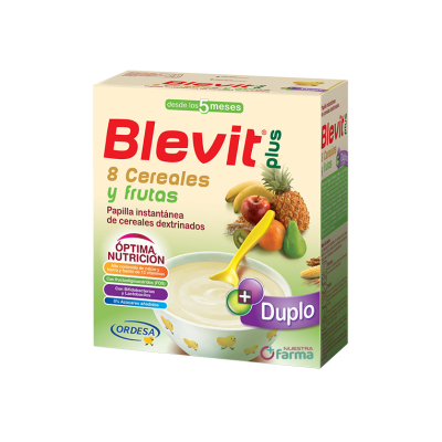 Comprar BLEVIT PLUS DUPLO 8 CEREALES Y FRUTAS 600 G al mejor precio en NuestraFarma, tu farmacia online
