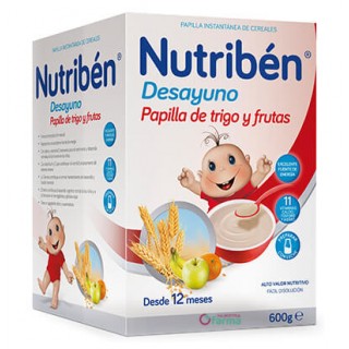 NUTRIBEN DESAYUNO PAPILLA DE TRIGO Y FRUTAS 600 G