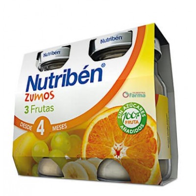 Comprar NUTRIBEN ZUMO 3 FRUTAS 2 X130 ML. al mejor precio en NuestraFarma, tu farmacia online