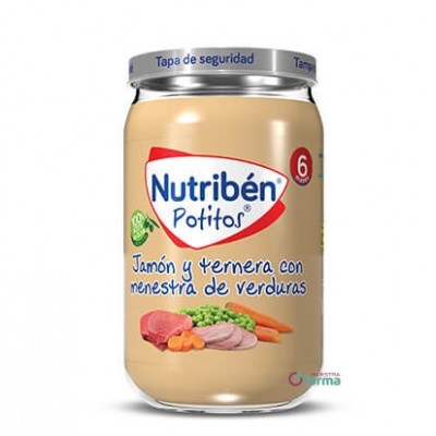 Comprar NUTRIBEN POTITO JAMON Y TERNERA CON MENESTRA DE VERDURAS 235 G al mejor precio en NuestraFarma, tu farmacia online