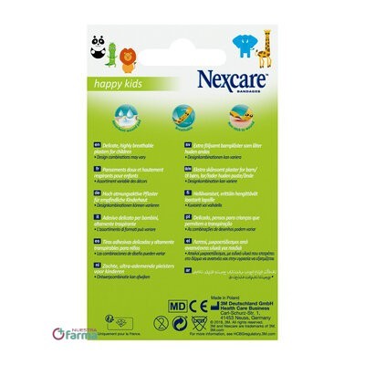 Comprar 3M NEXCARE ACTIVE HAPPY KIDS APOSITO ADHESIVO ANIMALS 10 U 25 MM X 72 MM + 10 U 19 MM X 72 MM al mejor precio en NuestraFarma, tu farmacia online