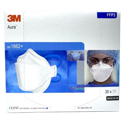 Comprar 3M AURA MASCARILLA SANITARIA DESECHABLE FFP2 TIPO IIR (1862+) 1 UNIDAD al mejor precio en NuestraFarma, tu farmacia online