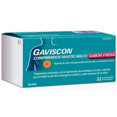 Comprar GAVISCON 24 COMPRIMIDOS MASTICABLES (SABOR FRESA) al mejor precio en NuestraFarma, tu farmacia online