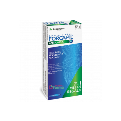 Comprar FORCAPIL ANTICAIDA 90 COMPRIMIDOS PACK 2+1 MES DE REGALO al mejor precio en NuestraFarma, tu farmacia online
