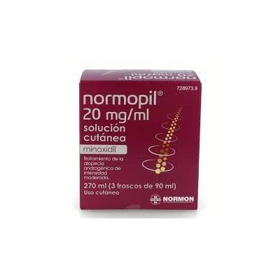 Comprar NORMOPIL 20 MG/ML 3 FRASCOS SOLUCION CUTANEA 90 ML al mejor precio en NuestraFarma, tu farmacia online