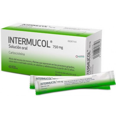 Comprar INTERMUCOL 750 MG 12 SOBRES SOLUCION ORAL 15 ML al mejor precio en NuestraFarma, tu farmacia online