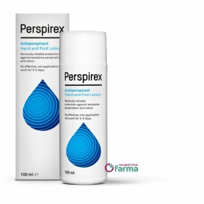 Comprar PERSPIREX LOCION ANTITRANSPIRANTE PIES Y MANOS 100 ML al mejor precio en NuestraFarma, tu farmacia online