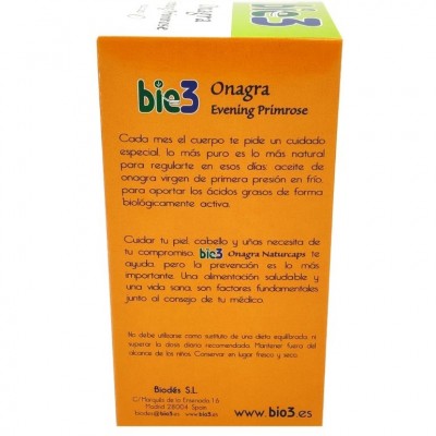 Comprar BIE3 ONAGRA NATURCAPS 80 CAPSULAS al mejor precio en NuestraFarma, tu farmacia online