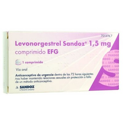 Comprar LEVONORGESTREL SANDOZ EFG 1,5 mg 1 COMPRIMIDO al mejor precio en NuestraFarma, tu farmacia online